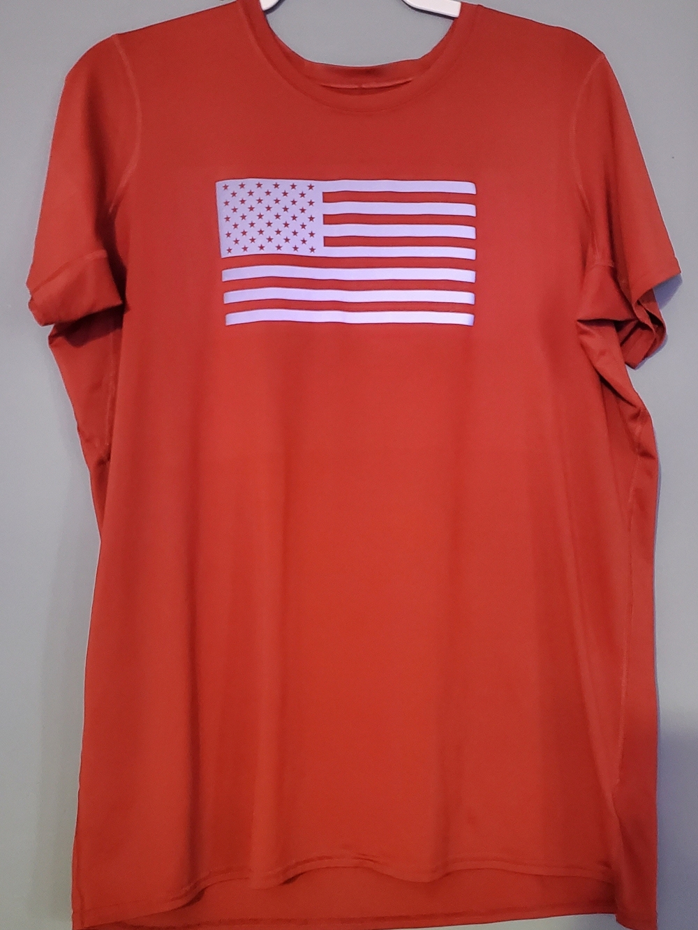 Patagonia Red Short-Sleeve Tee with White Flag Graphic